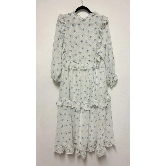 NWOT $299 STELLA NOVA Barbara Floral Ruffled Tiered Midi Dress - Cottagecore - Picture 9 of 10